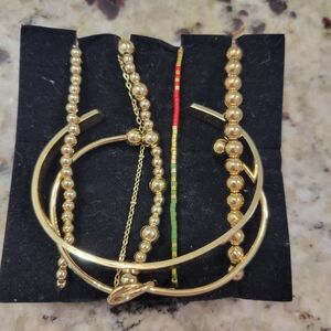 Gold Beaded Bracelet Set